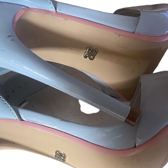 ANDREA Baby Blue Stiletto’s 4 1/2” Heel Double Ankle Strap Women’s Size 7 ECU - Picture 13 of 16